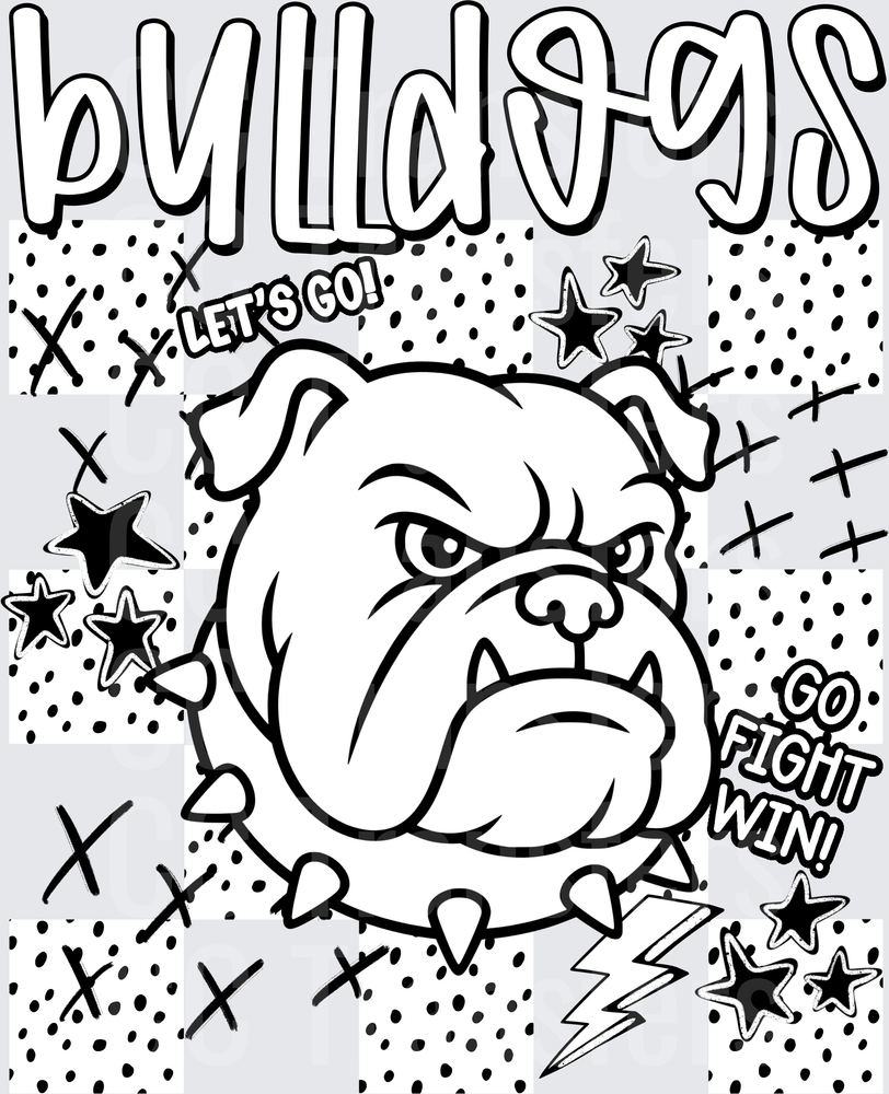 Bulldogs Dotties And Doodles (DTF)