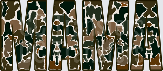 Mama Bold Camo Print Letters (DTF)