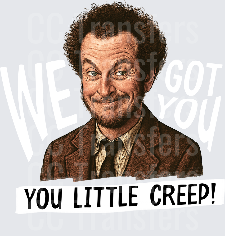 Smirking Villain You Little Creep Quote Portrait (DTF)