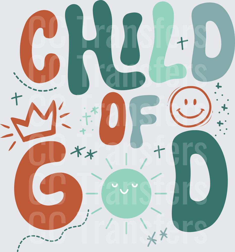 Child of God Retro Groovy Christian Faith Design (DTF)