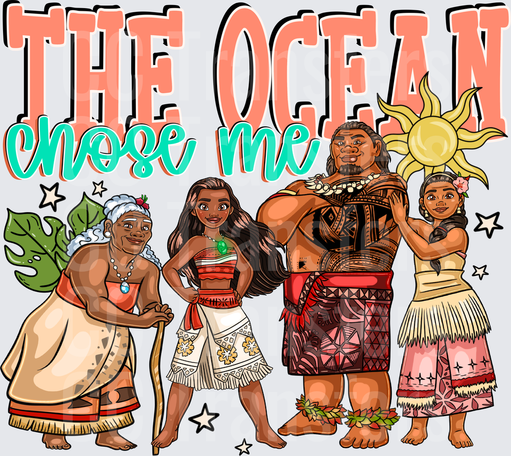 The Ocean Chose Me Polynesian Princess Group (DTF)