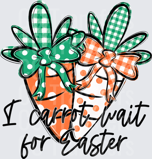 I Carrot Wait for Easter Polka Dot Gingham Carrots (DTF)