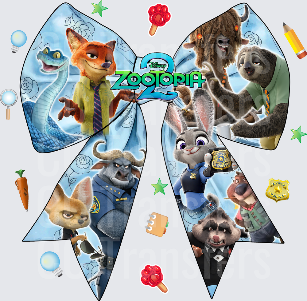 Character Collage Floral Bow (DTF)