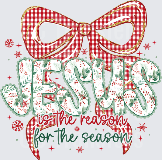Jesus Is The Reason For The Season Christmas Bow (DTF)