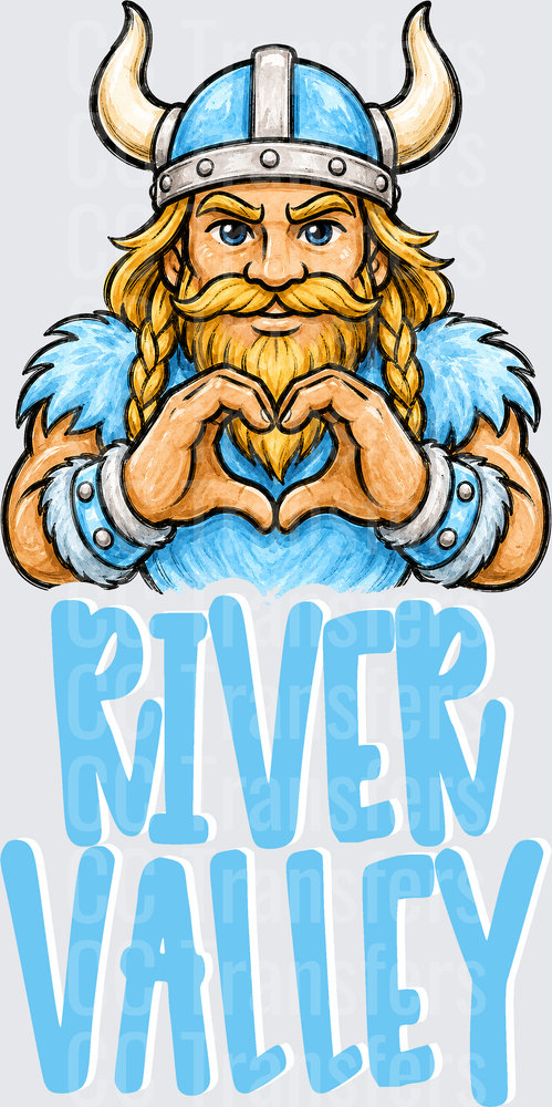 River Valley Viking Heart Hands Mascot (DTF)