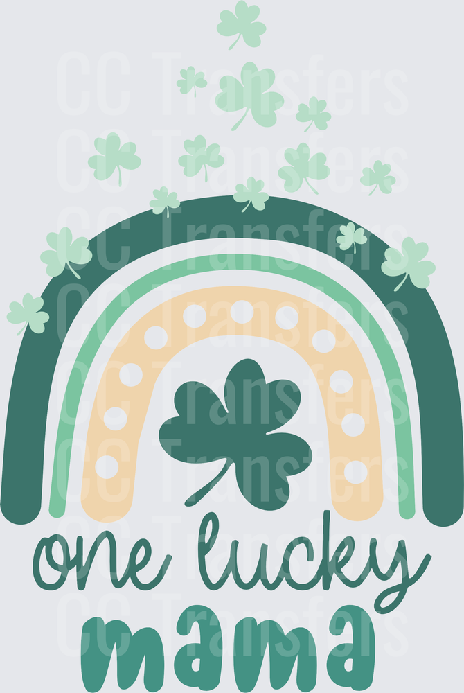 One Lucky Mama St. Patrick's Day Rainbow Shamrock (DTF)