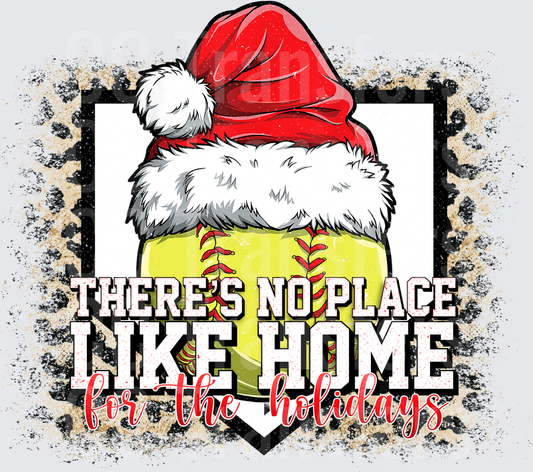 There's No Place Like Home For The Holidays Softball Santa (DTF)