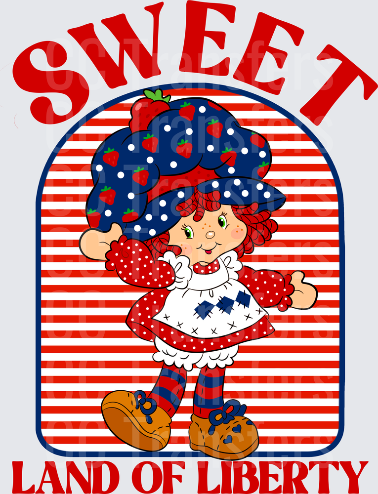 Sweet Land of Liberty Patriotic Rag Doll Girl (DTF)