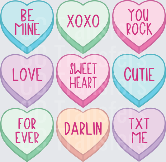 Pastel Conversation Hearts Valentine's Day Bundle (DTF)