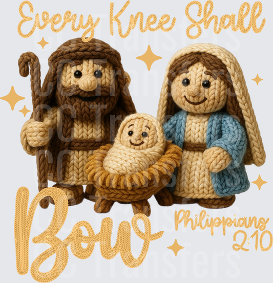 Every Knee Shall Bow Knit Nativity Philippians 2:10 (DTF)