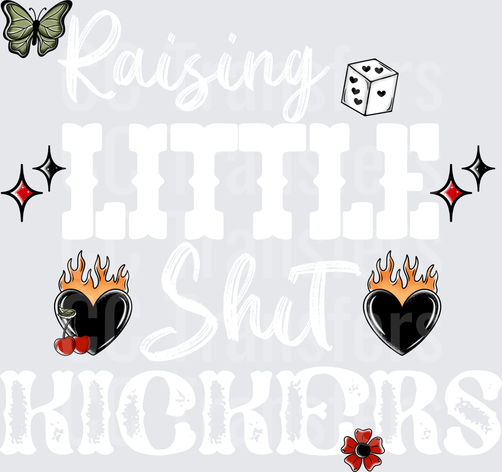 Retro Tattoo Flash Elements Bundle Butterfly Hearts (DTF)