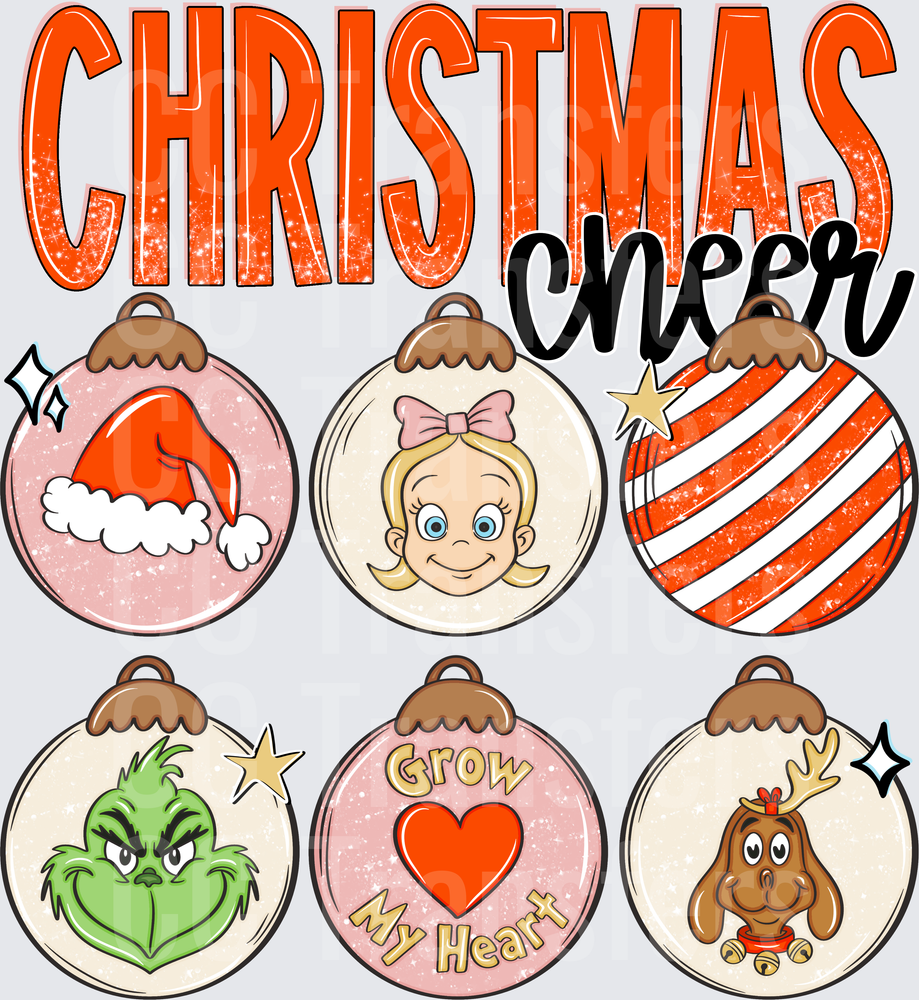 Christmas Cheer Holiday Ornaments Six Pack (DTF)