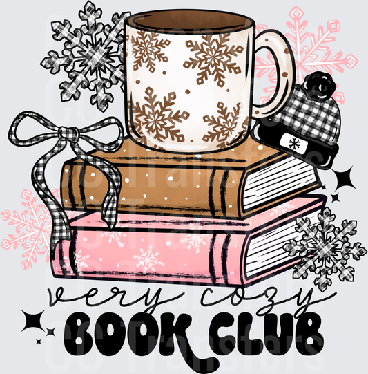 Very Cozy Book Club Winter Books and Snowflake Mug (DTF)