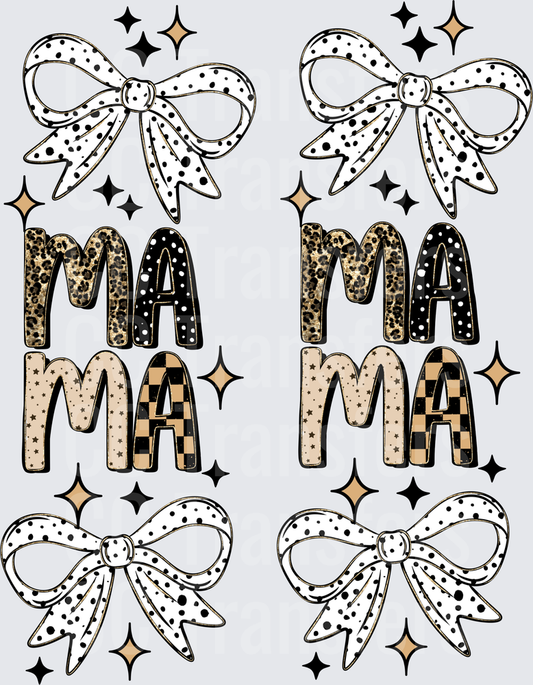 Mama Mixed Pattern Letters Polka Dot Bow Sparkles Gang Sheet (DTF)