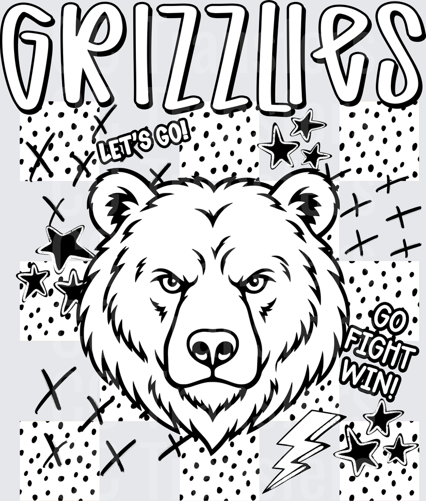 Grizzlies Dotties And Doodles (DTF)