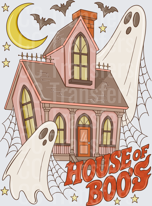 House of Boo's Haunted Mansion Ghosts Halloween (DTF)