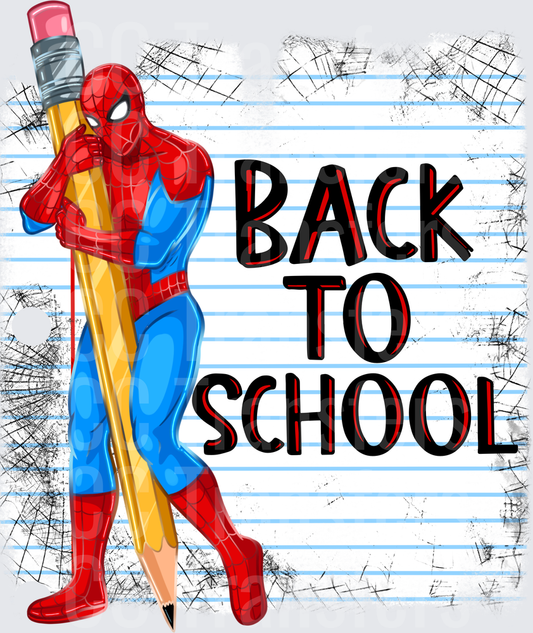 Red Blue Web Hero Back To School Pencil (DTF)