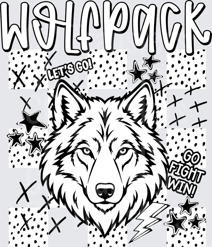 Wolfpack Dotties And Doodles (DTF)