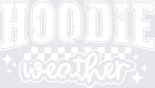 Hoodie  weather White Design (DTF)