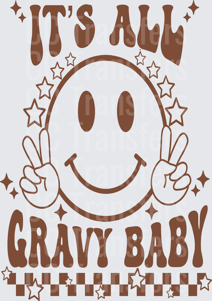 It's All Gravy Baby Retro Smiley Peace Signs (DTF)