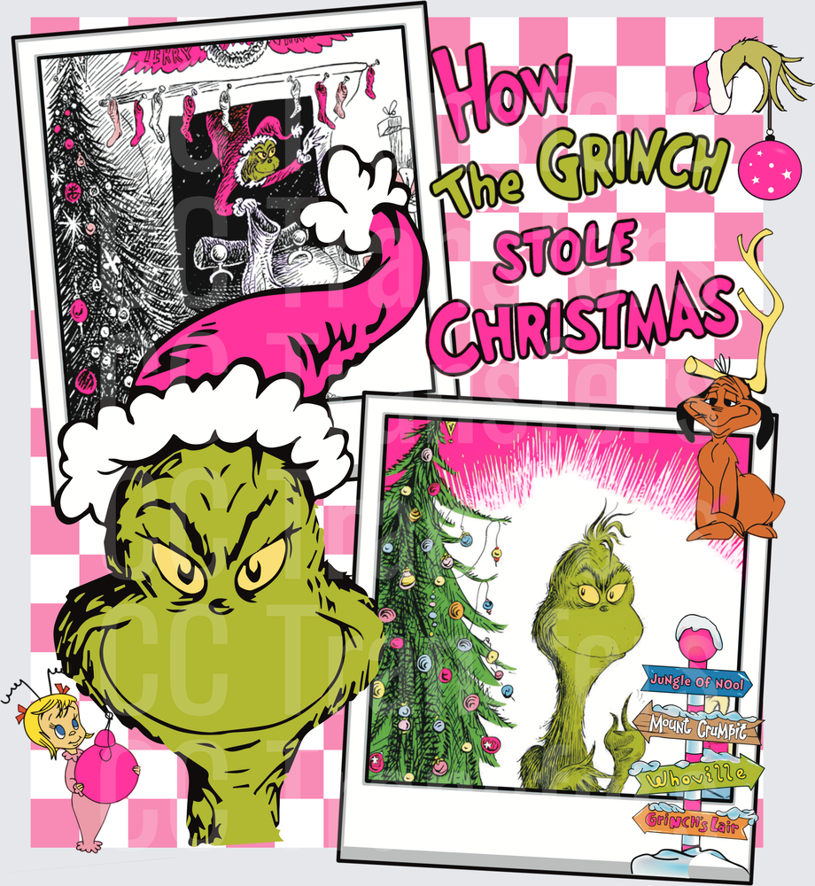 GM Stole Christmas Pink Collage (DTF)