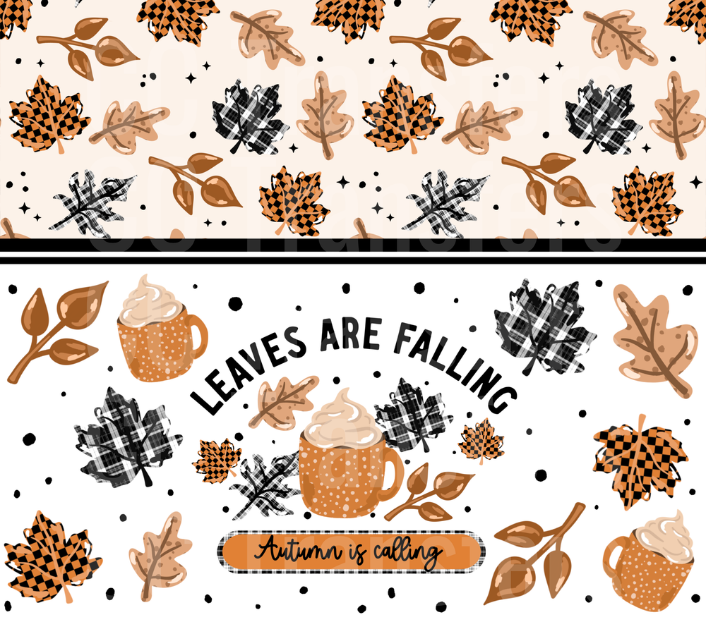 Leaves Are Falling Autumn Is Calling Fall Leaves Latte (DTF)