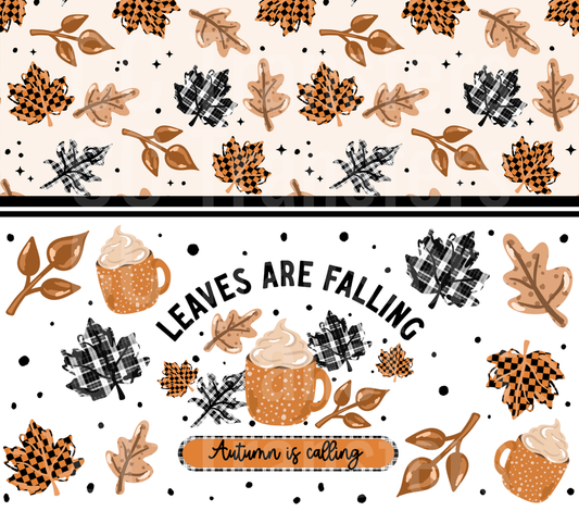 Leaves Are Falling Autumn Is Calling Fall Leaves Latte (DTF)
