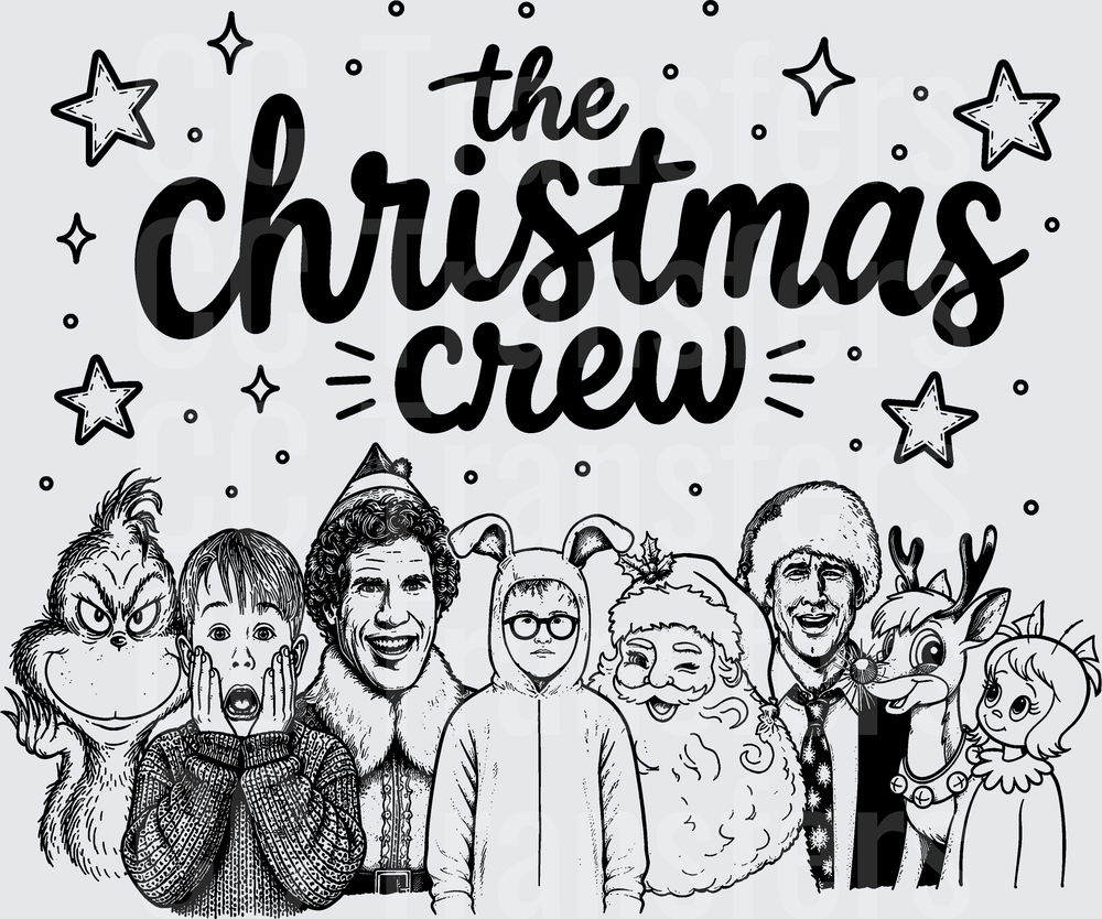 The Christmas Crew Holiday Movie Characters (DTF)