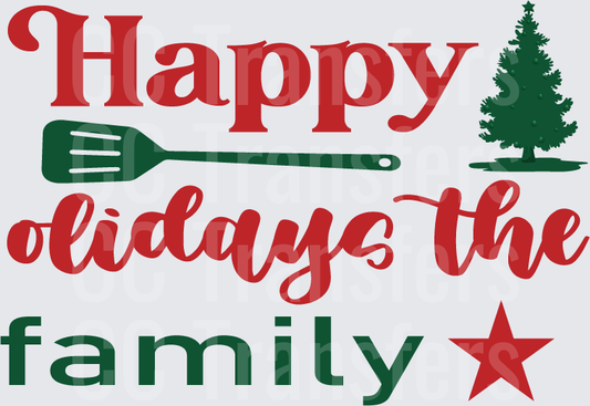 Happy Holidays The Family Spatula Christmas Tree (DTF)