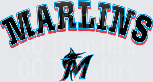 Arched Baseball Team Wordmark with M Logo (DTF)