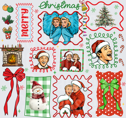 Merry Christmas Retro Holiday Icons Sheet (DTF)