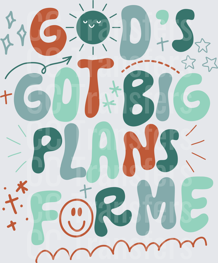 God's Got Big Plans For Me Boho Faith Quote (DTF)