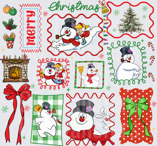 Merry Christmas Snowman Holiday Festive Bundle (DTF)