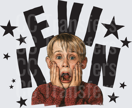 Kevin Screaming Boy Hands On Face Stars Design (DTF)