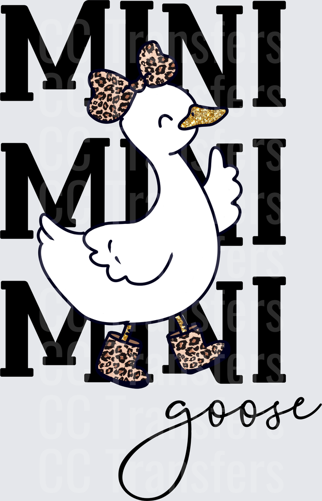 Mini Mini Mini Goose Leopard Bow Duck (DTF)