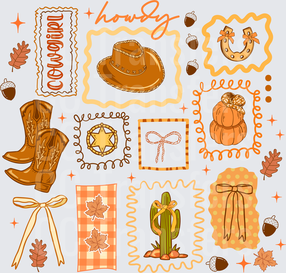 Howdy Cowgirl Fall Western Autumn Bundle (DTF)