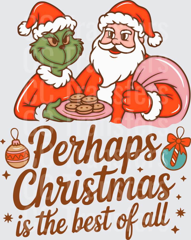 Grinch & Santa Cookies Perhaps Christmas Best of All DTF