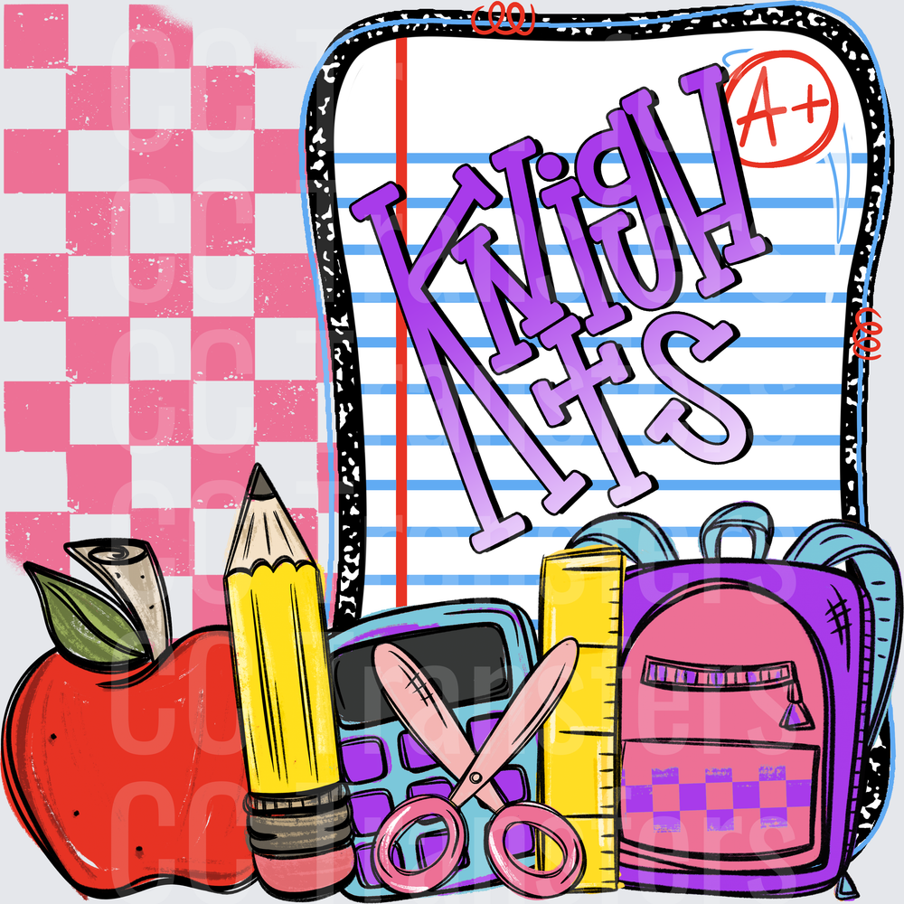 Knights Back to School Supplies Notebook Design (DTF)