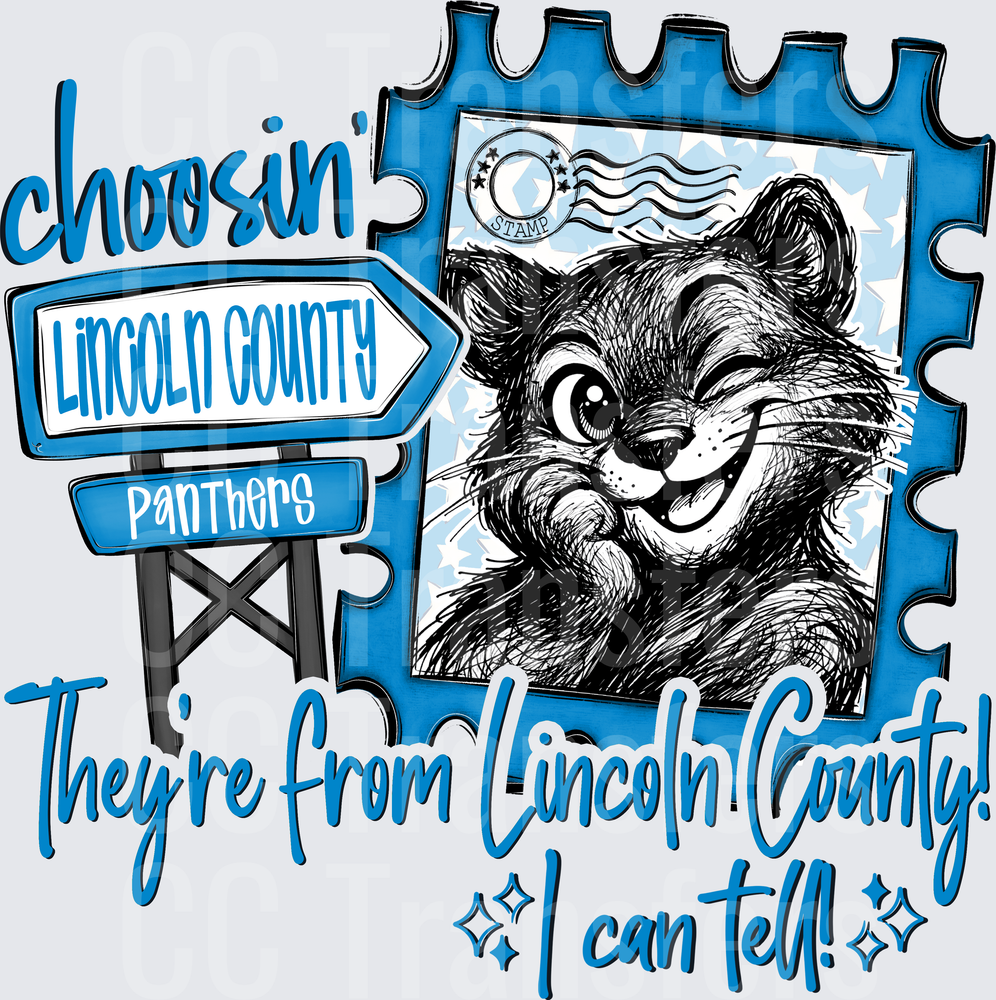 Choosin Lincoln County Panthers Postage Stamp Panther (DTF)
