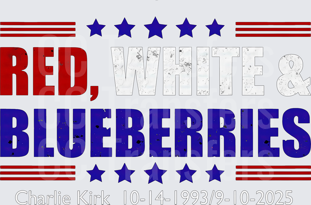 Red White & Blueberries Patriotic Stars Stripes (DTF)