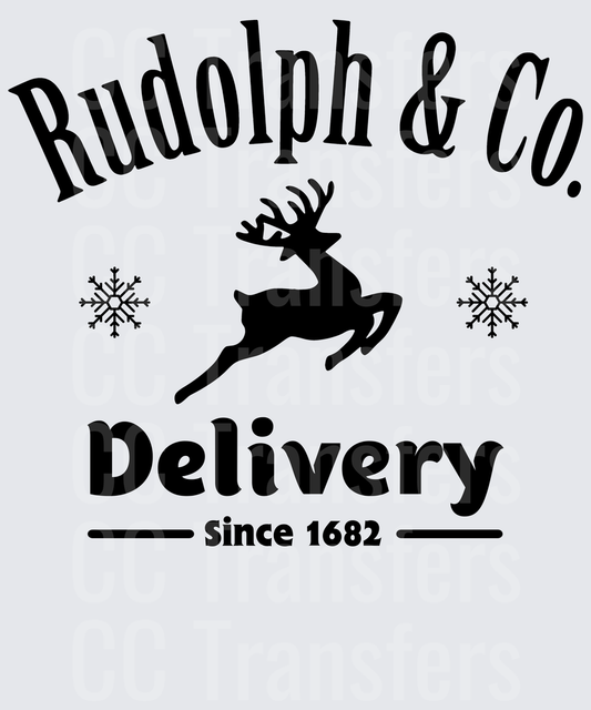 Rudolph & Co Delivery Since 1682 Reindeer Snowflakes (DTF)