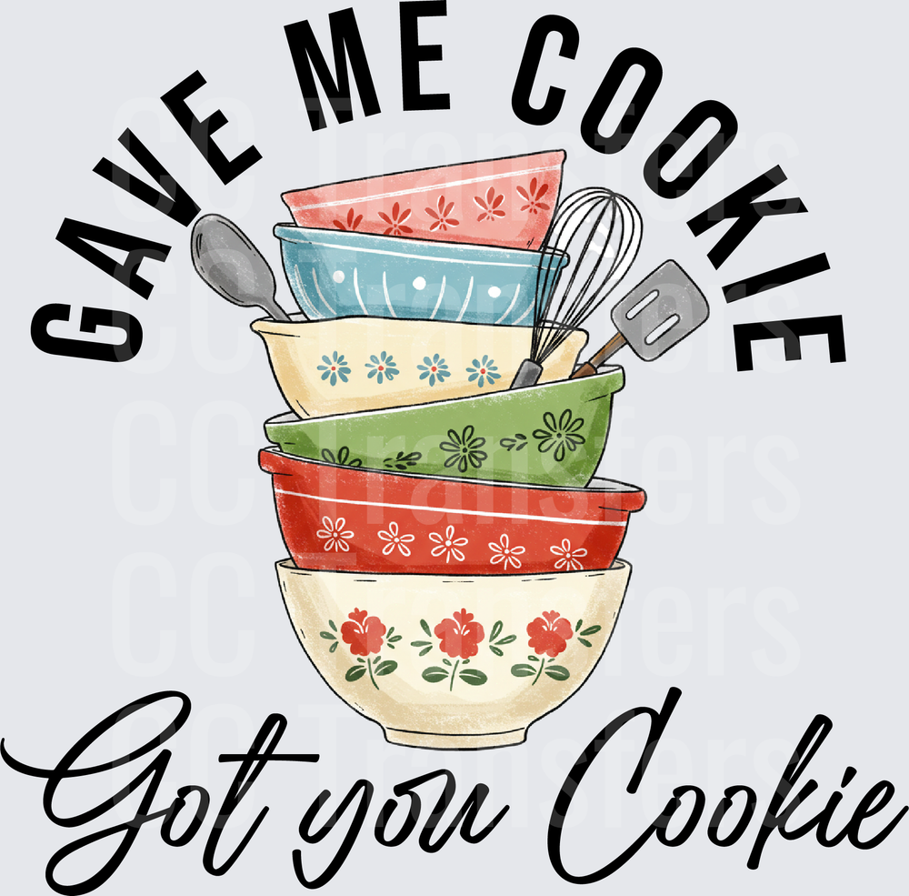 Gave Me Cookie Got You Cookie Stacked Mixing Bowls (DTF)