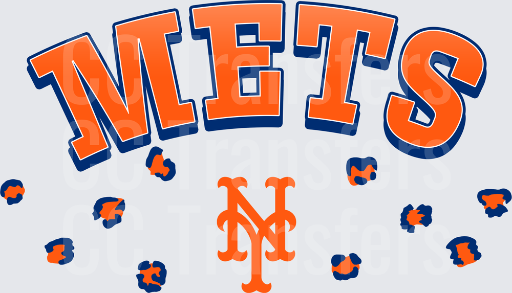New York Baseball Arched Wordmark Leopard Print Logo (DTF)