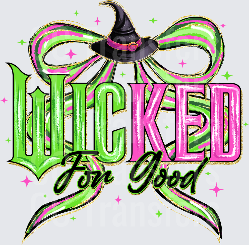 Wicked For Good Witch Hat Coquette Bow Glam Design (DTF)