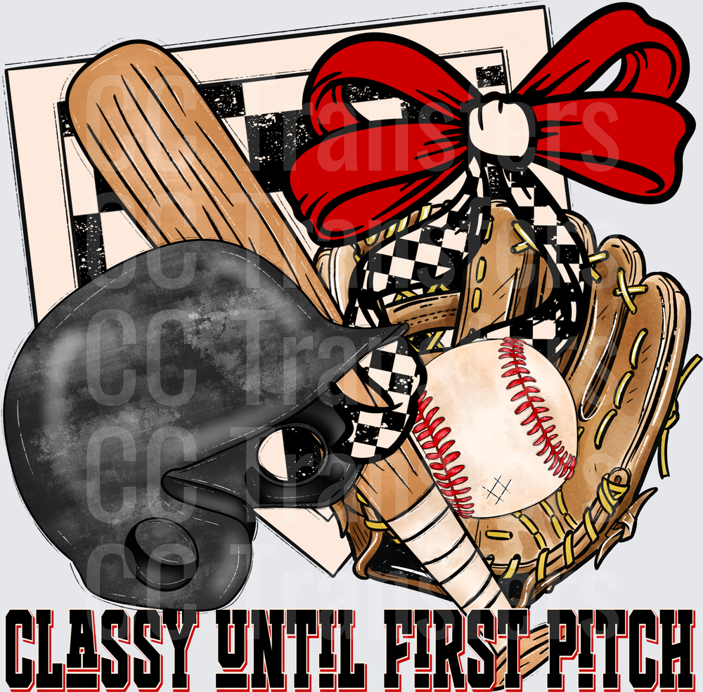 Classy Until First Pitch Baseball Glove Bat Bow (DTF)