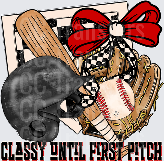 Classy Until First Pitch Baseball Glove Bat Bow (DTF)