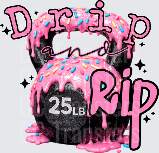 Drip and Rip Pink Donut Glazed Kettlebell 25LB (DTF)