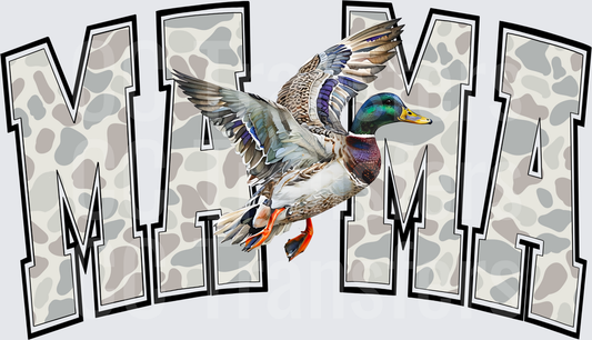Mama Duck Hunting Camo Letter Mallard Design (DTF)