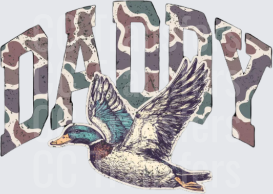 Daddy Camo Letters Flying Mallard Duck (DTF)