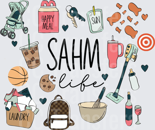 SAHM Life Stay At Home Mom Everyday Icons (DTF)